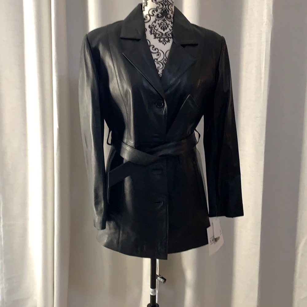 NWT black leather jacket
